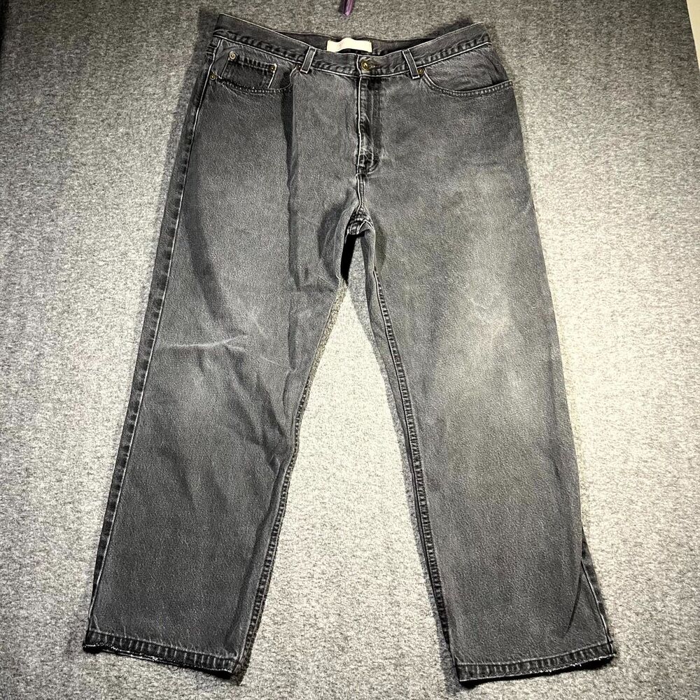 Urban Pipeline Jeans Mens 40x30 Black Relaxed Straight Regular Fit Dark Wash